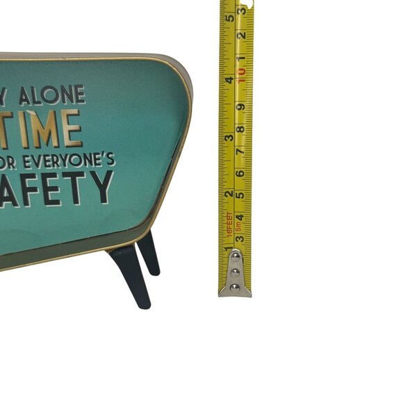 Retro Metal Desk Clock My Alone Time Is For Everyone's Safety Cracker Barrel 9" - Picture 14 of 14